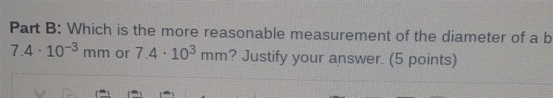 Which is the more reasonable measurement of the diameter of blood cell: 7.4• 10/3 mm-example-1