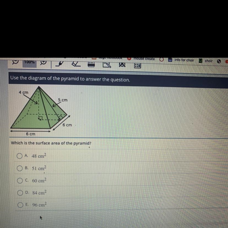 Use the diagram of the pyramid to answer the question. Which is the surface area of-example-1