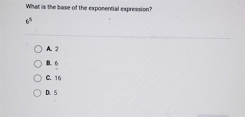 What is the base of the exponential expression? ​-example-1