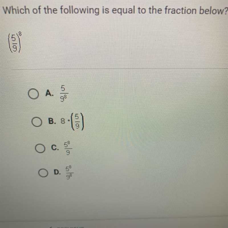 Which of the following is equal to the fraction below?-example-1