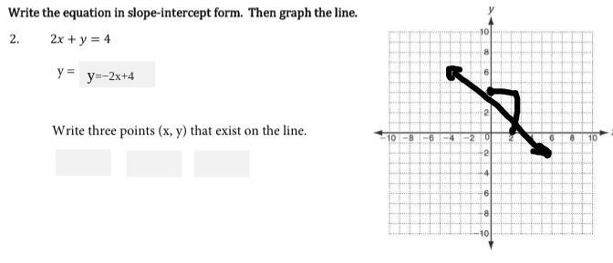 20 Points! I'm Really confused on this please help. Write three points (x, y) that-example-1