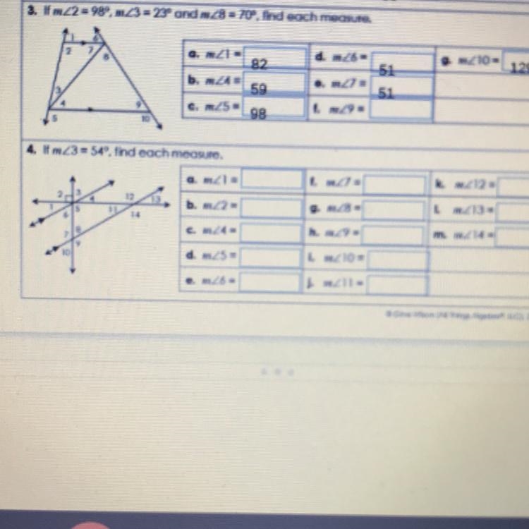 If m<3=54 find each measure-example-1