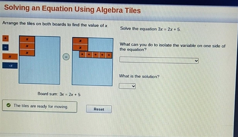 What can you do to isolate the variable on one side of the equation? ___________ what-example-1