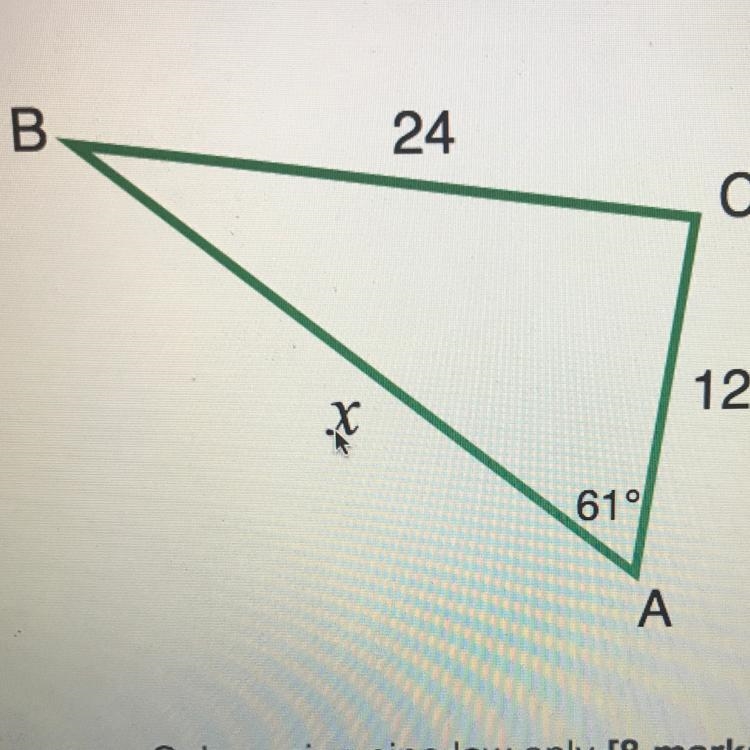 Solve using cosine law only Please please help this is due tomorrow morning-example-1