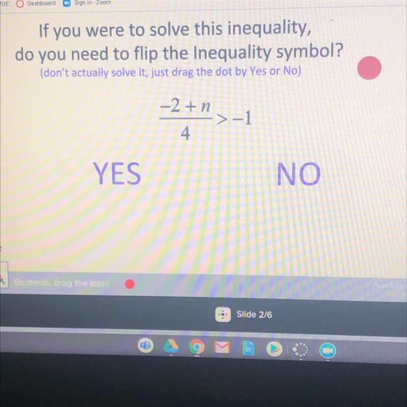 If you were to solve this inequality, do you need to flip the Inequality symbol?-example-1