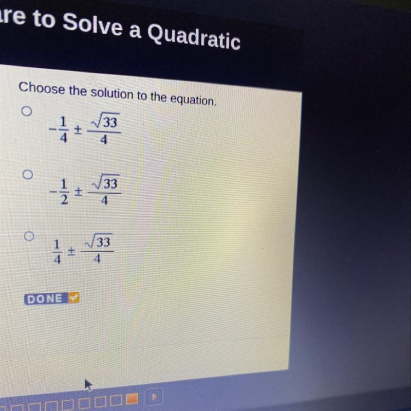 Choose the solution to the equation-example-1