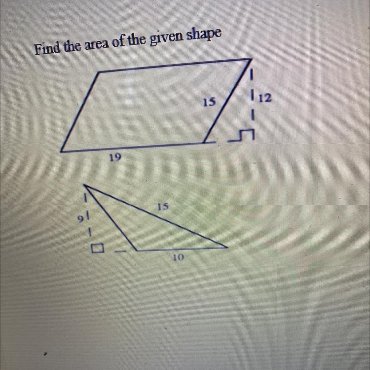 Find the area of the given shape-example-1