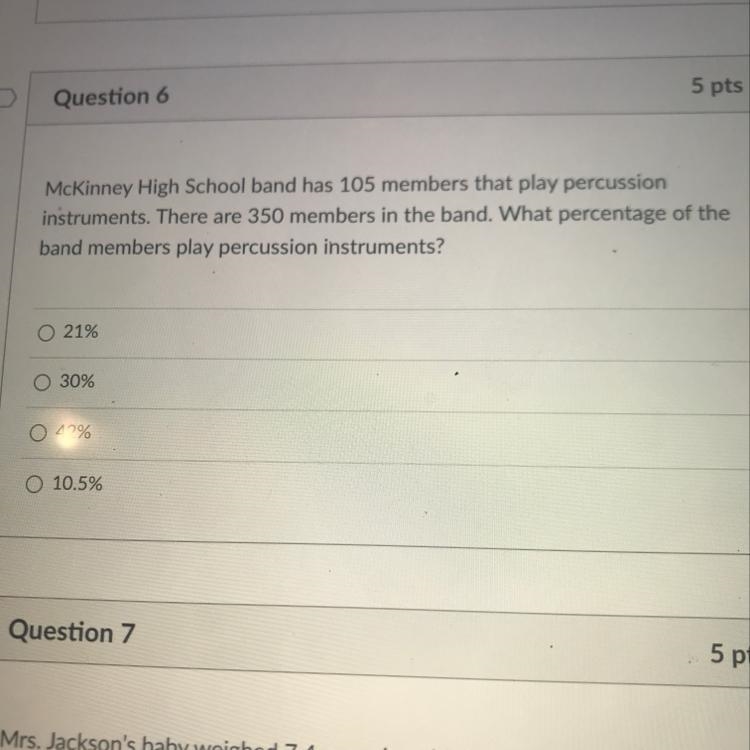 McKinney High School band has 105 members that play percussion instruments. There-example-1