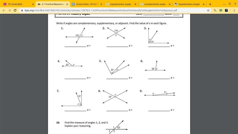 Please help me with this Write if angles are complementary, supplementary, or adjacent-example-1