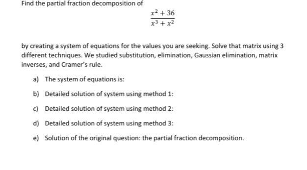 Find the partial fraction decomposition of 2 + 36 3 + 2 by creating a system of equations-example-1