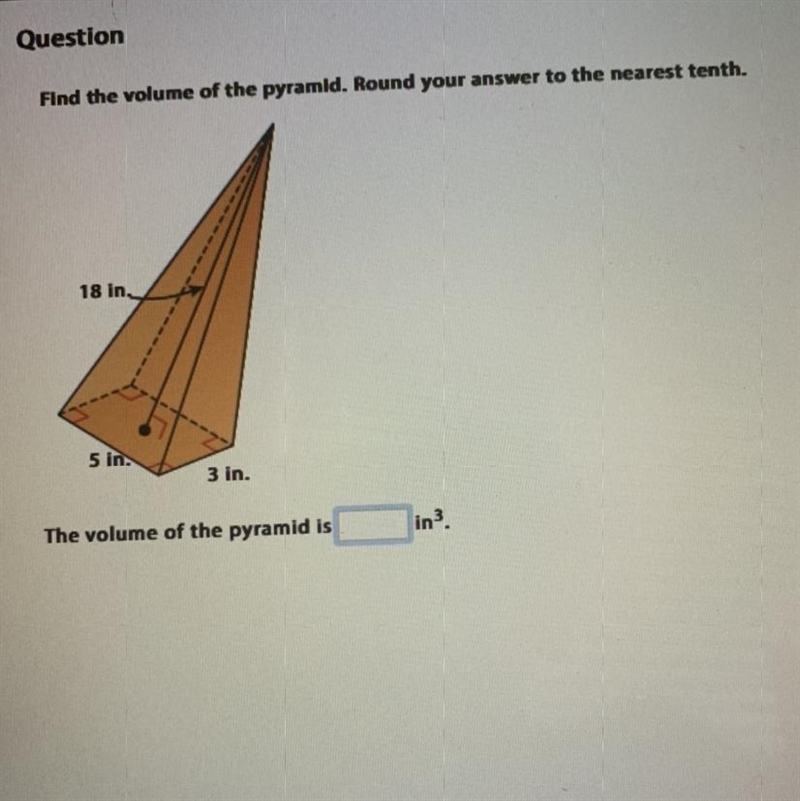 FIND THE VOLUME OF THE PYRAMID!-example-1