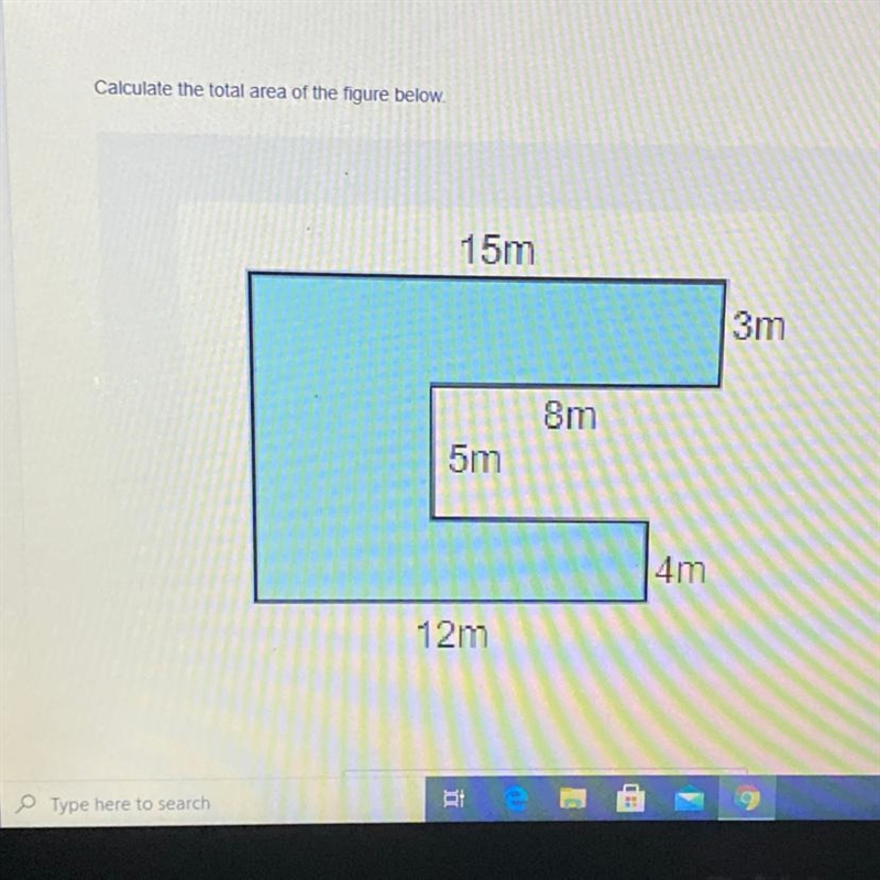 Calculate the total area of the figure below.-example-1