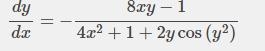 I need to find dy/dx of the function in the first photo, the second photo is the result-example-2