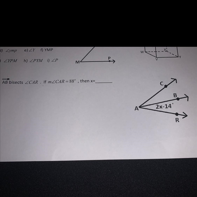 In the bottom question what does X= to?-example-1