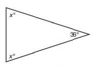 HELP PLEASE AND QUICK! Determine the value of x in the triangle at the right.-example-1