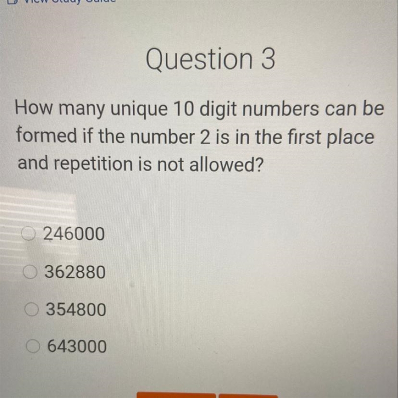 how many unique 10 digit numbers can be formed if the number 2 is in the first place-example-1