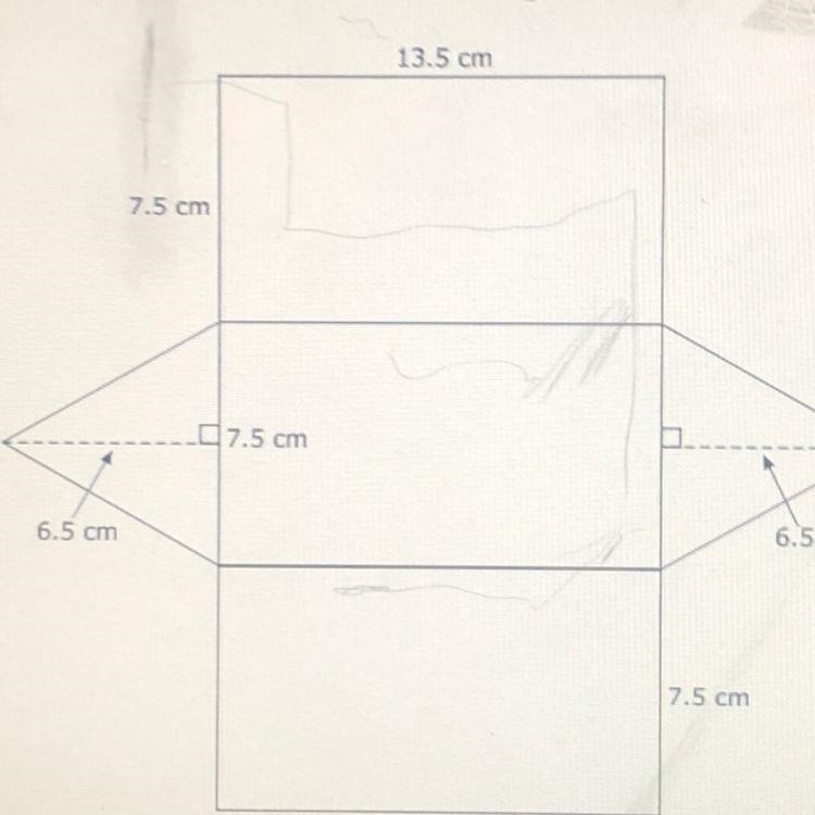 What is the surface area of the triangular prism A.328.1 B.352.5 C.658.1 D.251.5-example-1