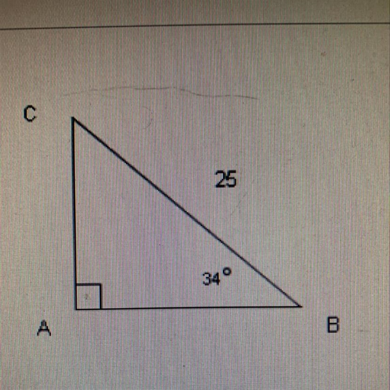 Given the following triangle find side AC. A. 11.89 B. 12.87 C. 13.98 D. 14.08-example-1