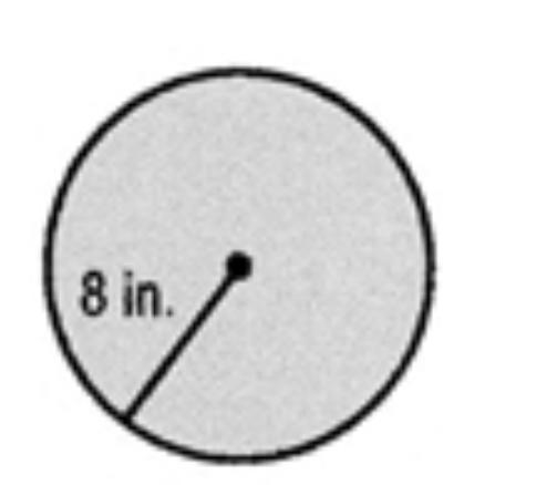 Calculate the area of the circle below. (Use 3.14 for Pi) A. 200.96 square inches-example-1