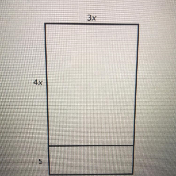 Which of the following can be used to express the total area of a figure? A. (5)(4x-example-1