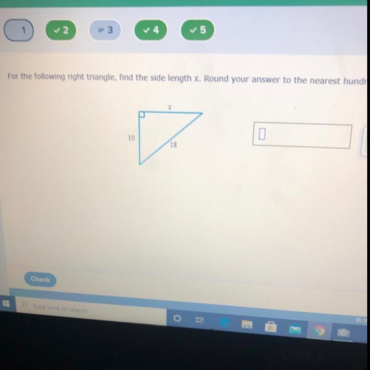 Pythagorean theorem round to the nearest hundredth-example-1