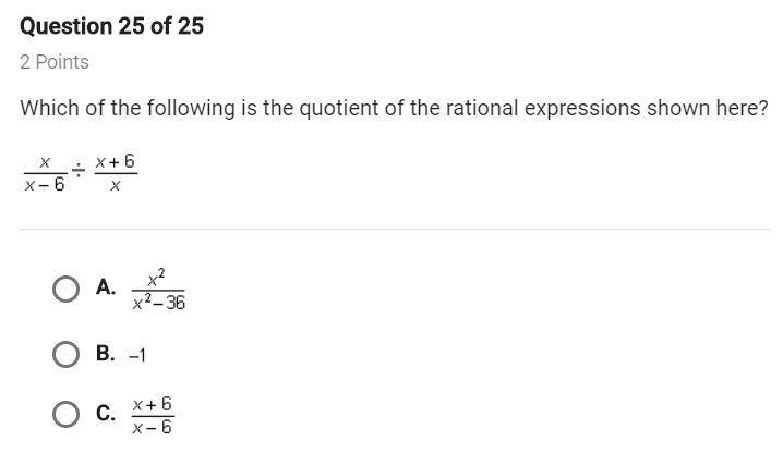 Which of the following is the quotient of the rational expressions shown here?-example-1