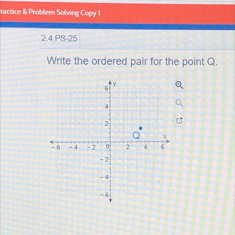 Write the ordered pair for the point Q.-example-1