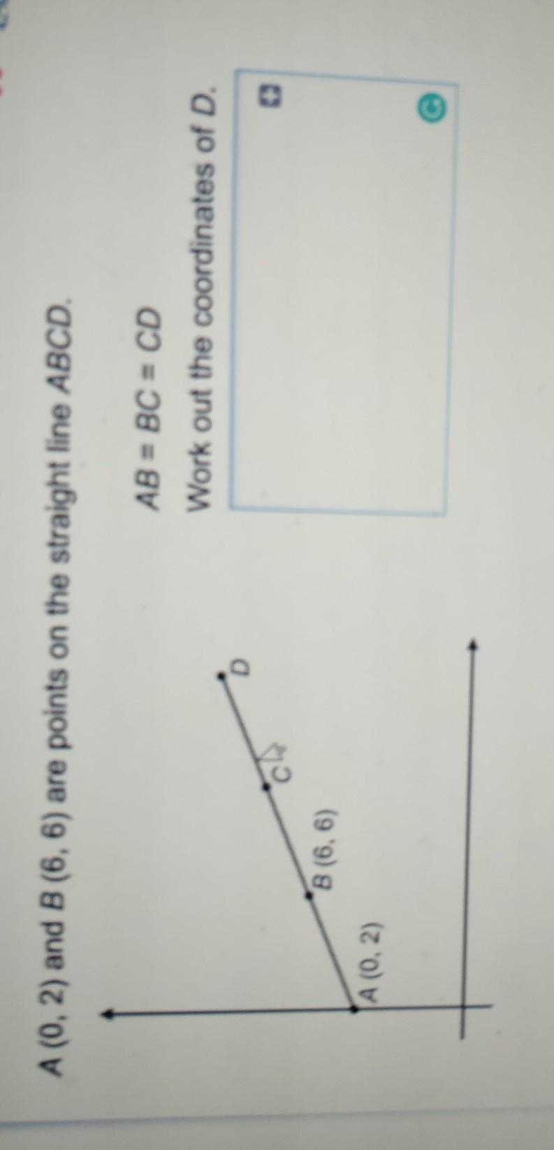 AB = BC = CD Work out the coordinates of D.​-example-1