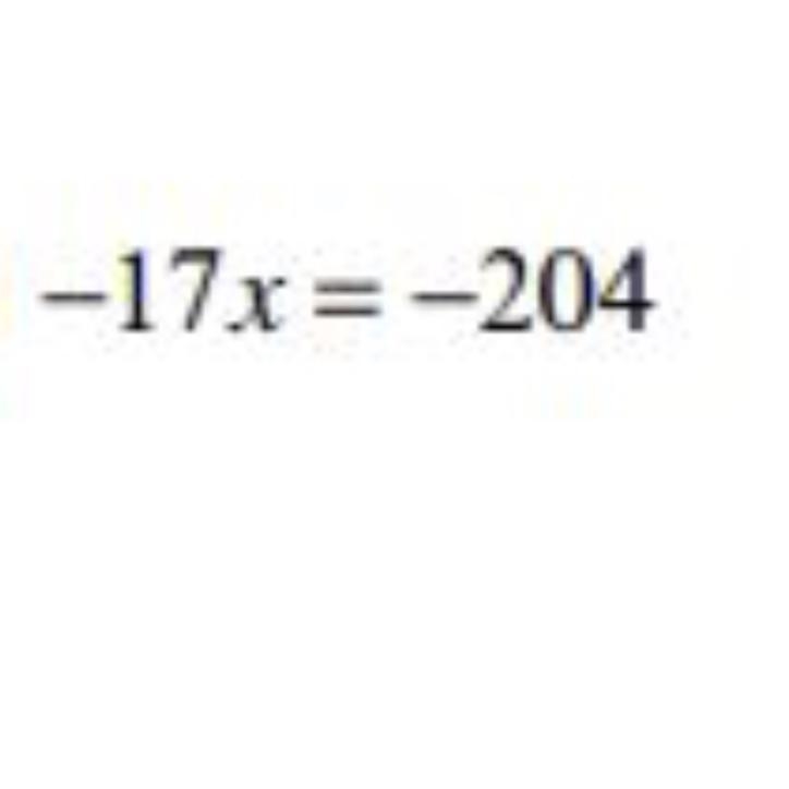 -17k=-204 (one step equation )-example-1