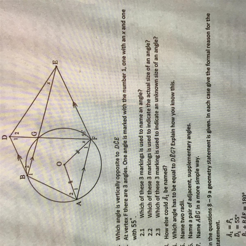 D E 1. Which angle is vertically opposite to DGE-example-1