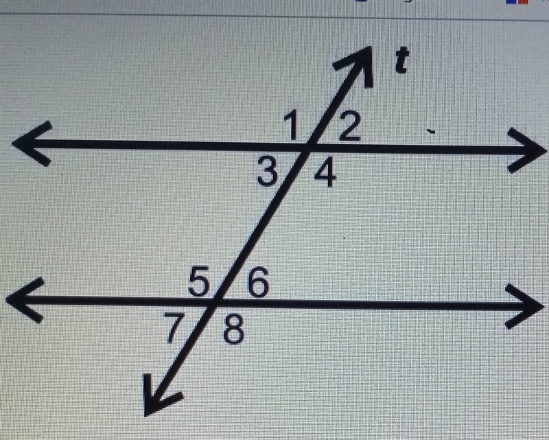 Lines I and m are parallel lines cut by the transversal line t Which angle is congruent-example-1