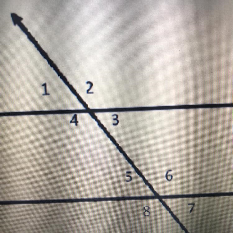 PLEASE HELP what type of angles are 4 and 5 ? linear pair corresponding angles alternate-example-1