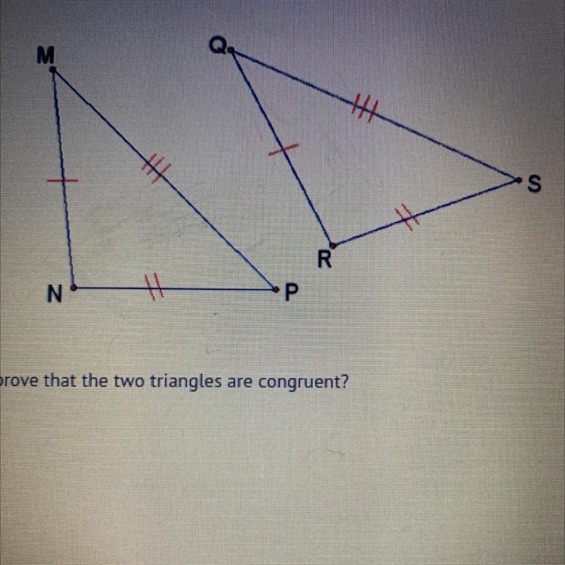 What theorem can be used to prove that the two triangles are congruent? A) AAS B) ASA-example-1