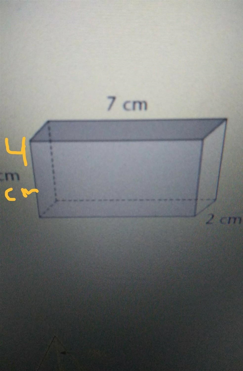 7 cm 4 cm 2 cm the last one is a 2 cm​-example-1