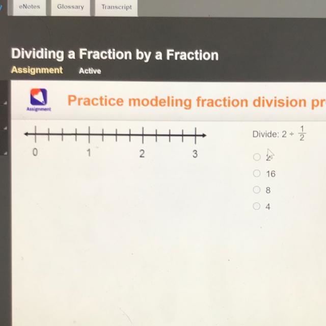 Divide 2+1/2 A. 2 B. 16 C. 8 D. 4-example-1