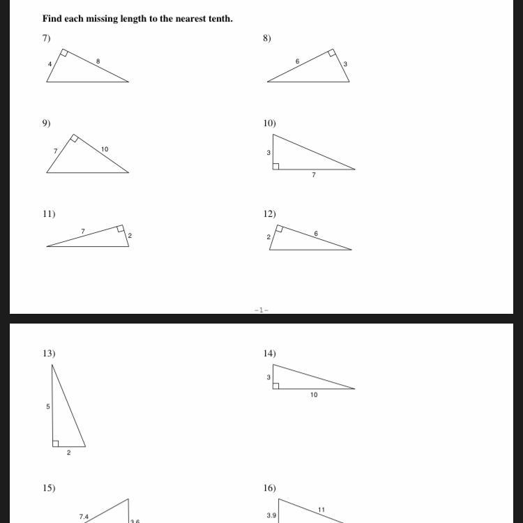 How can you find the missing length of each triangle to the nearest tenth?-example-1