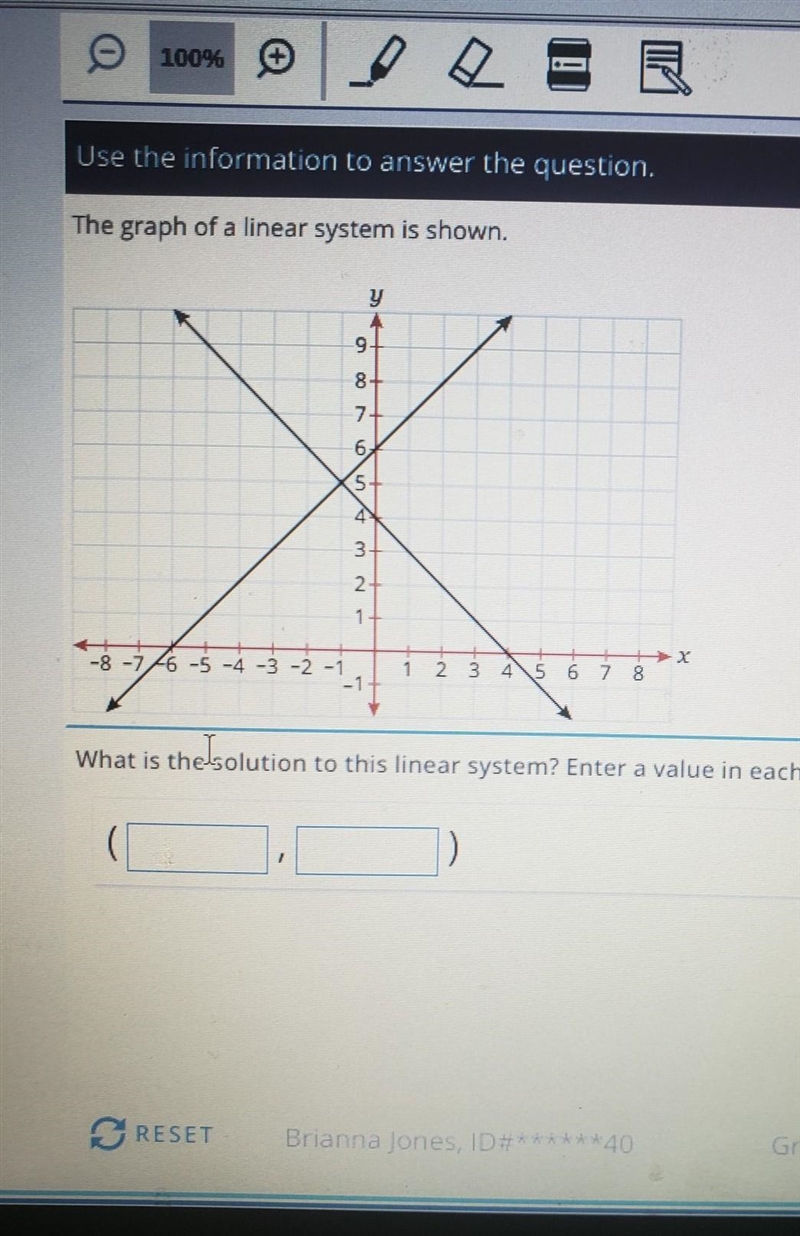 What is the solution to this linear system? Enter a value in each box to create an-example-1