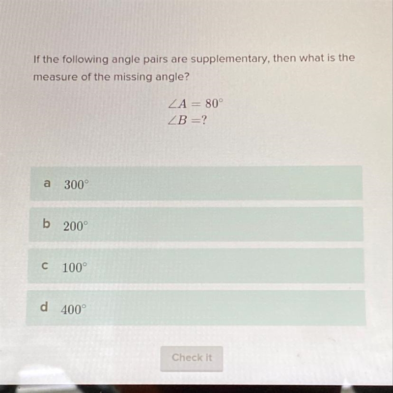 If the following angle pairs are supplementary then what is the measure of the missing-example-1