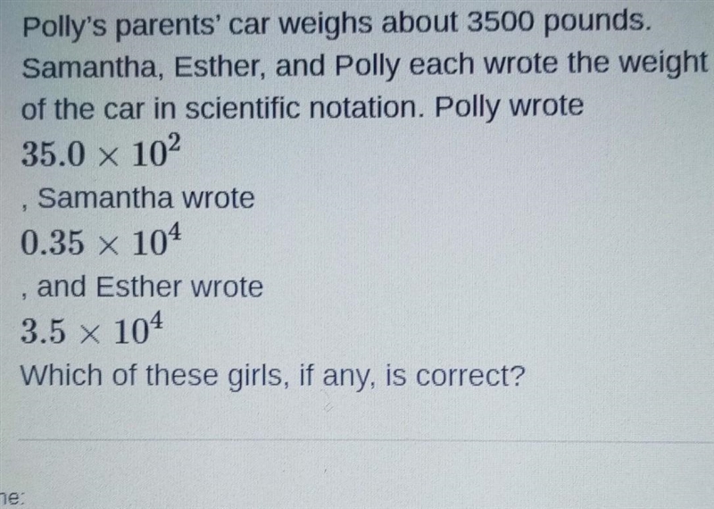 A. Samantha B. none C. Esther D. Polly​-example-1