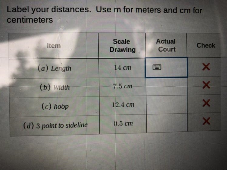 this is kinda confusing but it says “if 1 cm represents 2 meters, how long would each-example-1