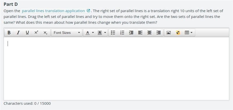 Open the parallel lines translation application. The right set of parallel lines is-example-1