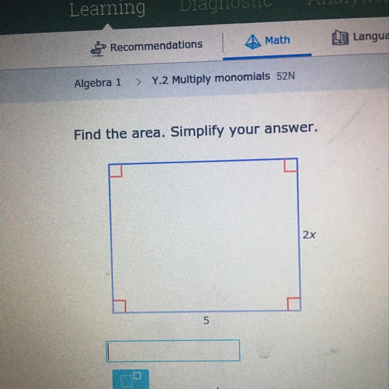 Find the area. Simplify your answer.-example-1