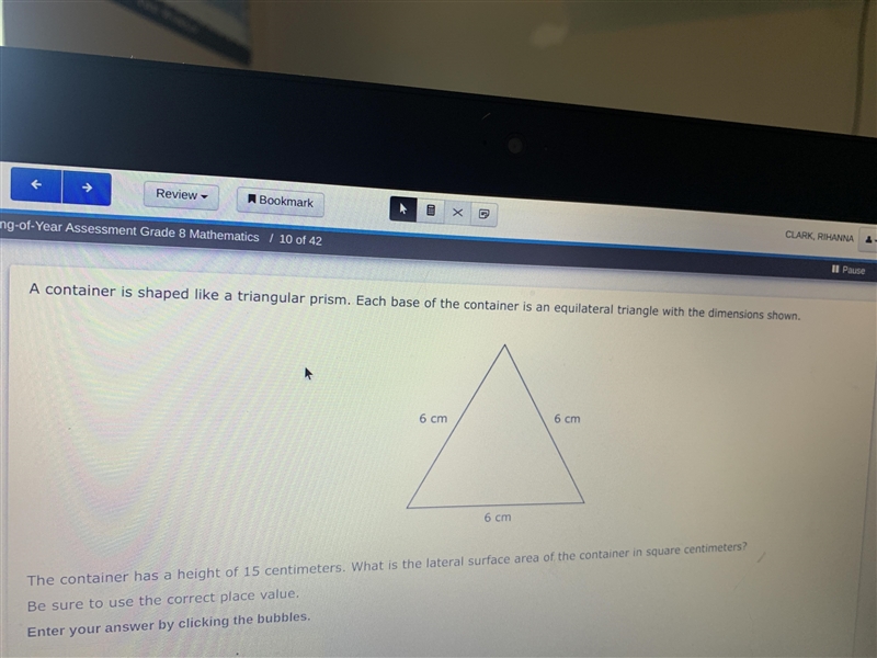 The container has a height of 15 centimeters What is the surface area of the container-example-1