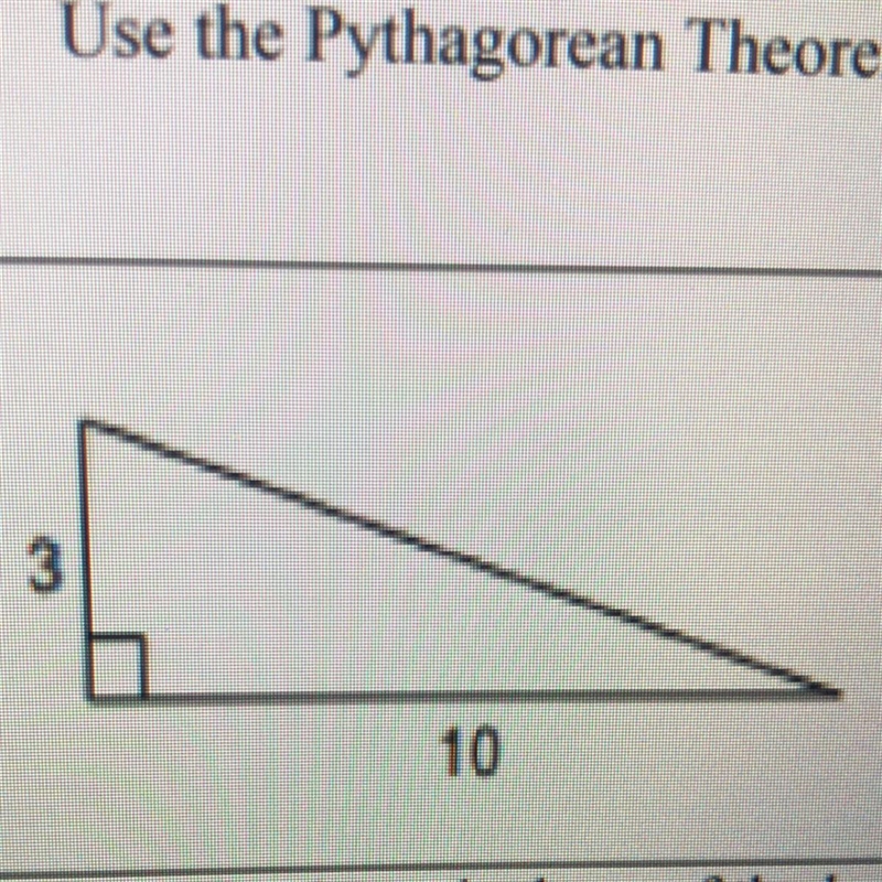 Use the Pythagorean theorem to find each missing length to the nearest tenth-example-1