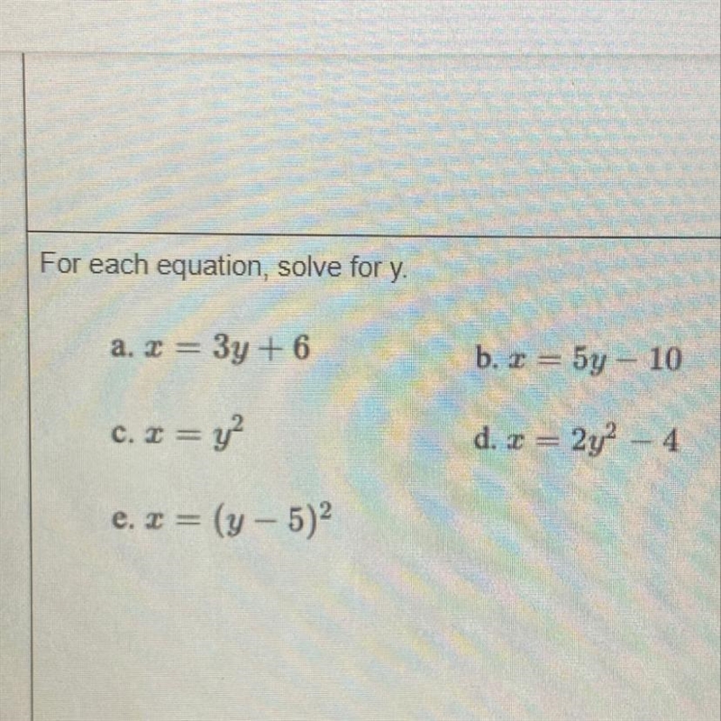 For each equation, solve for y-example-1