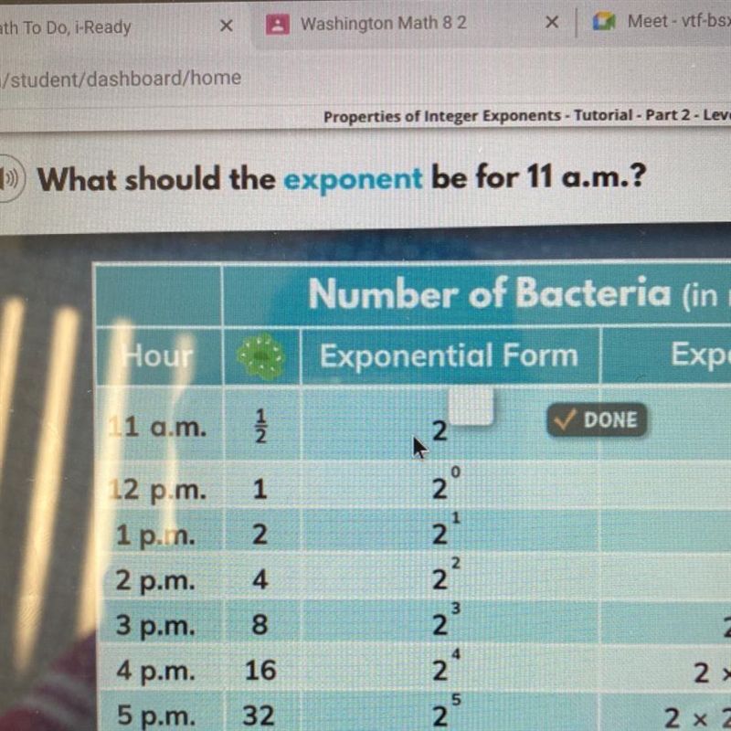 What should the exponent be for 11 a.m?-example-1