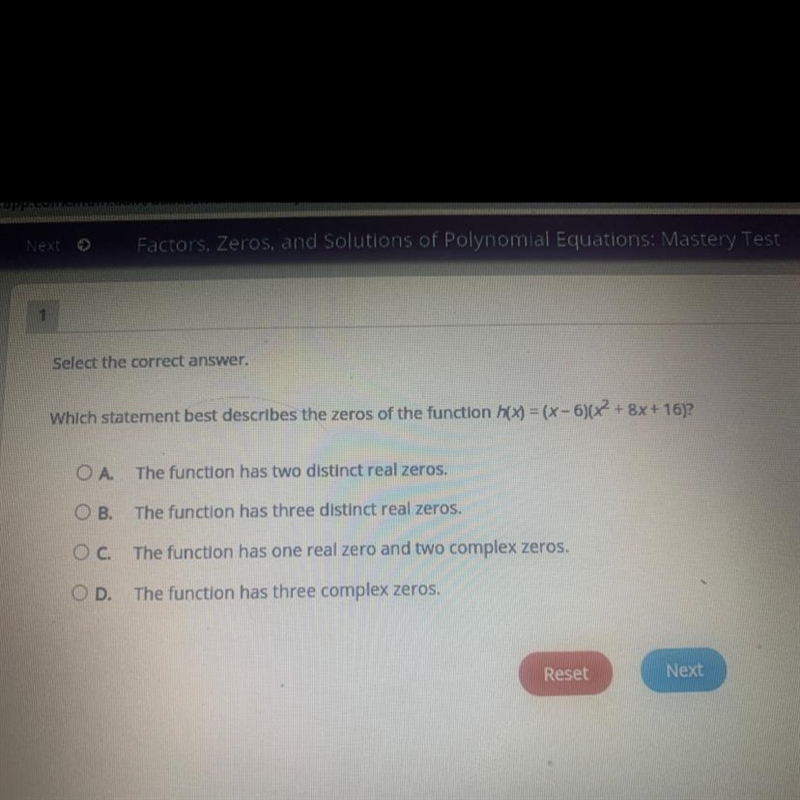 Which statement best describes the zeros of the function-example-1