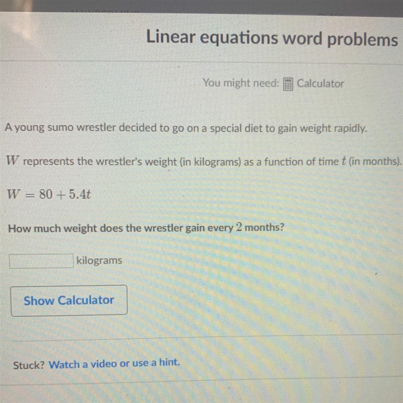 How much weight does the wrestler gain every 2 months?-example-1