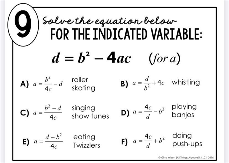 D=b^2-4ac solve for a-example-1