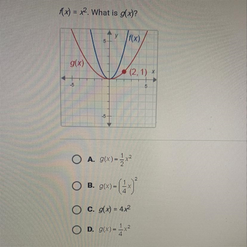 F(x) = x^2. What is g(x)?-example-1